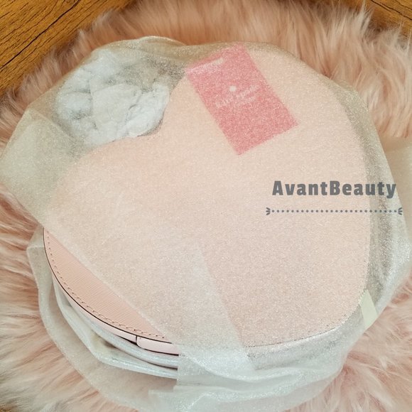 NWT Kate Spade Love Shack Heart Crossbody Purse Leather Chalk Pink Light $329 - Picture 3 of 6